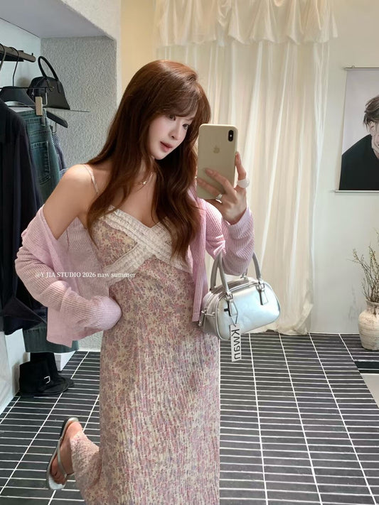 Pink Two Piece Mini Dress Set product photo 1
