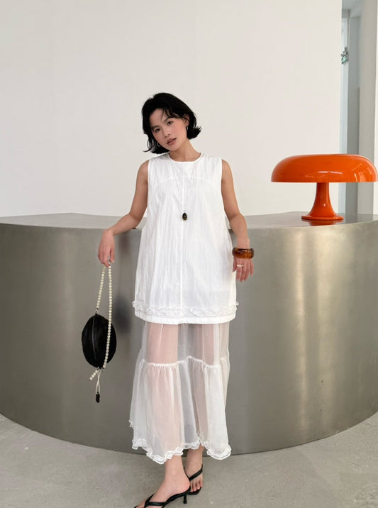 White Sleeveless Mini Dress product photo 4