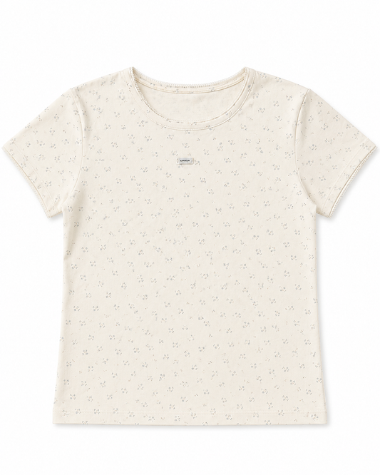 Korean Tiny Floral Short Sleeve Tee