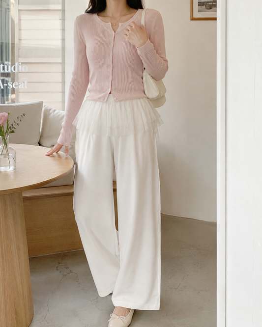 White Relaxed Wide Leg Pants