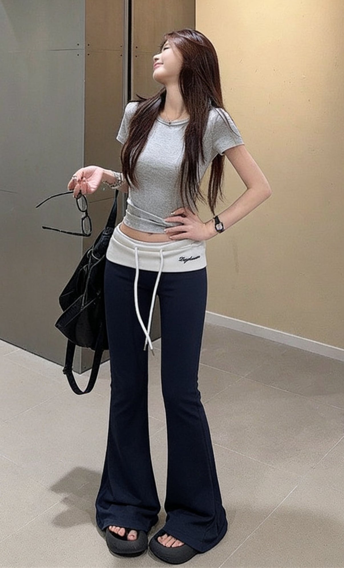 Navy Wide Leg Pants product photo 1