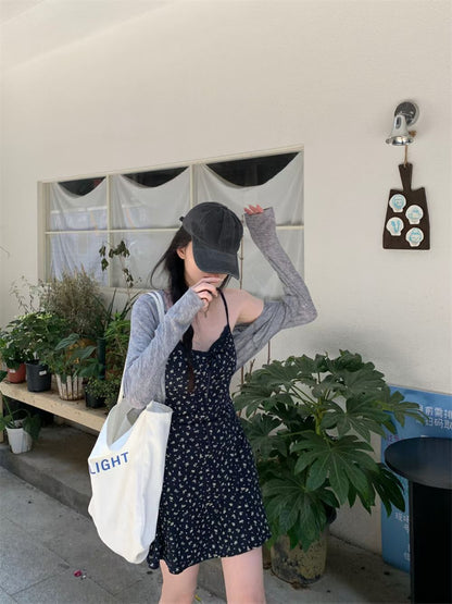 Gray and Navy Two Piece Dress Set product photo 1