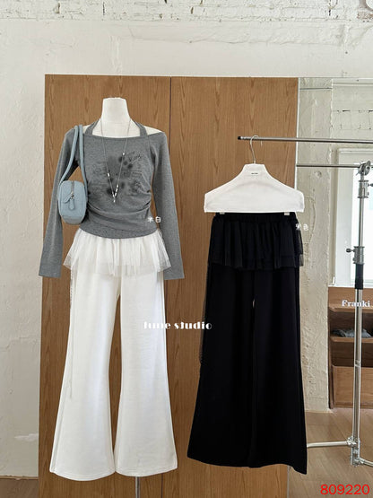 White Relaxed Wide Leg Pants product photo 1
