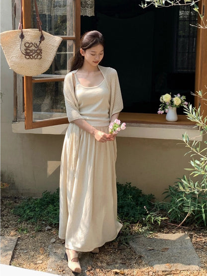 Beige French Layering Cardigan Top product photo 2
