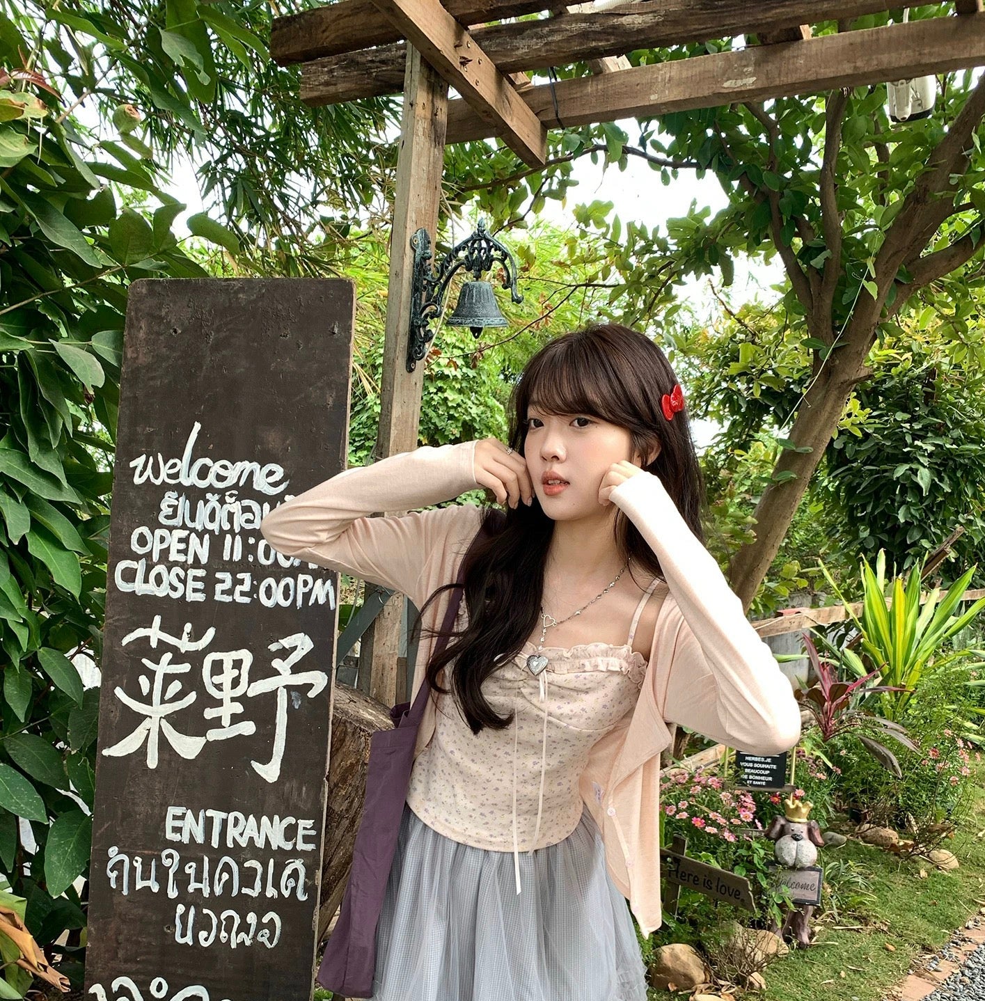 Pink Small Floral Long Sleeve Top product photo 2