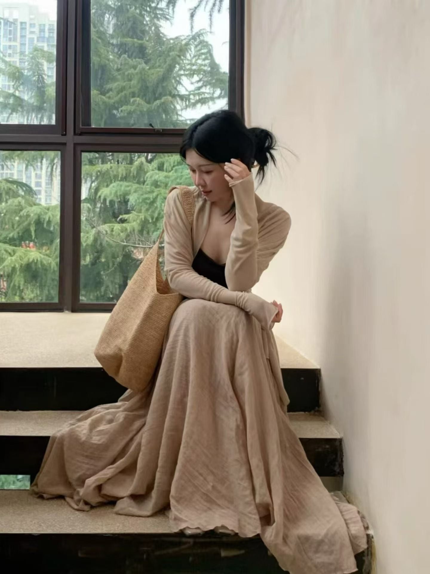 Brown Ladylike Three Piece Dress Set product photo 2