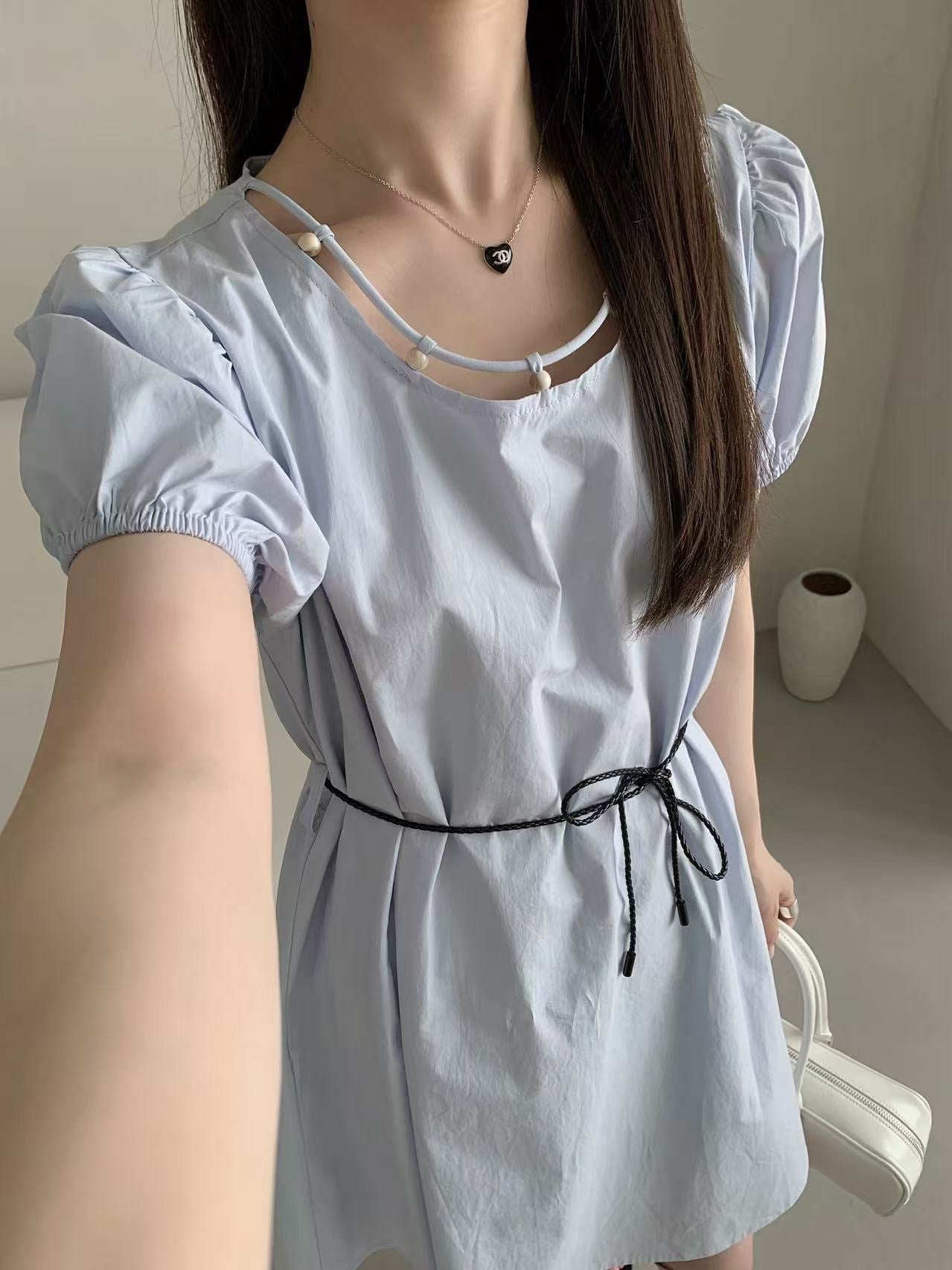 Purple Solid Mini Dress product photo 3