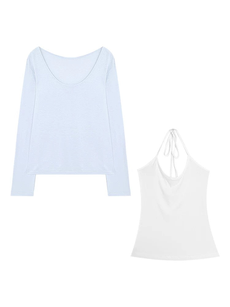 Blue Two Piece Long Sleeve Top Set product photo 3