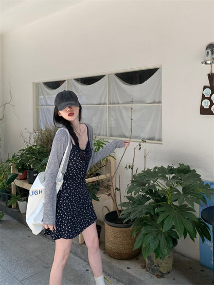 Gray and Navy Two Piece Dress Set product photo 3