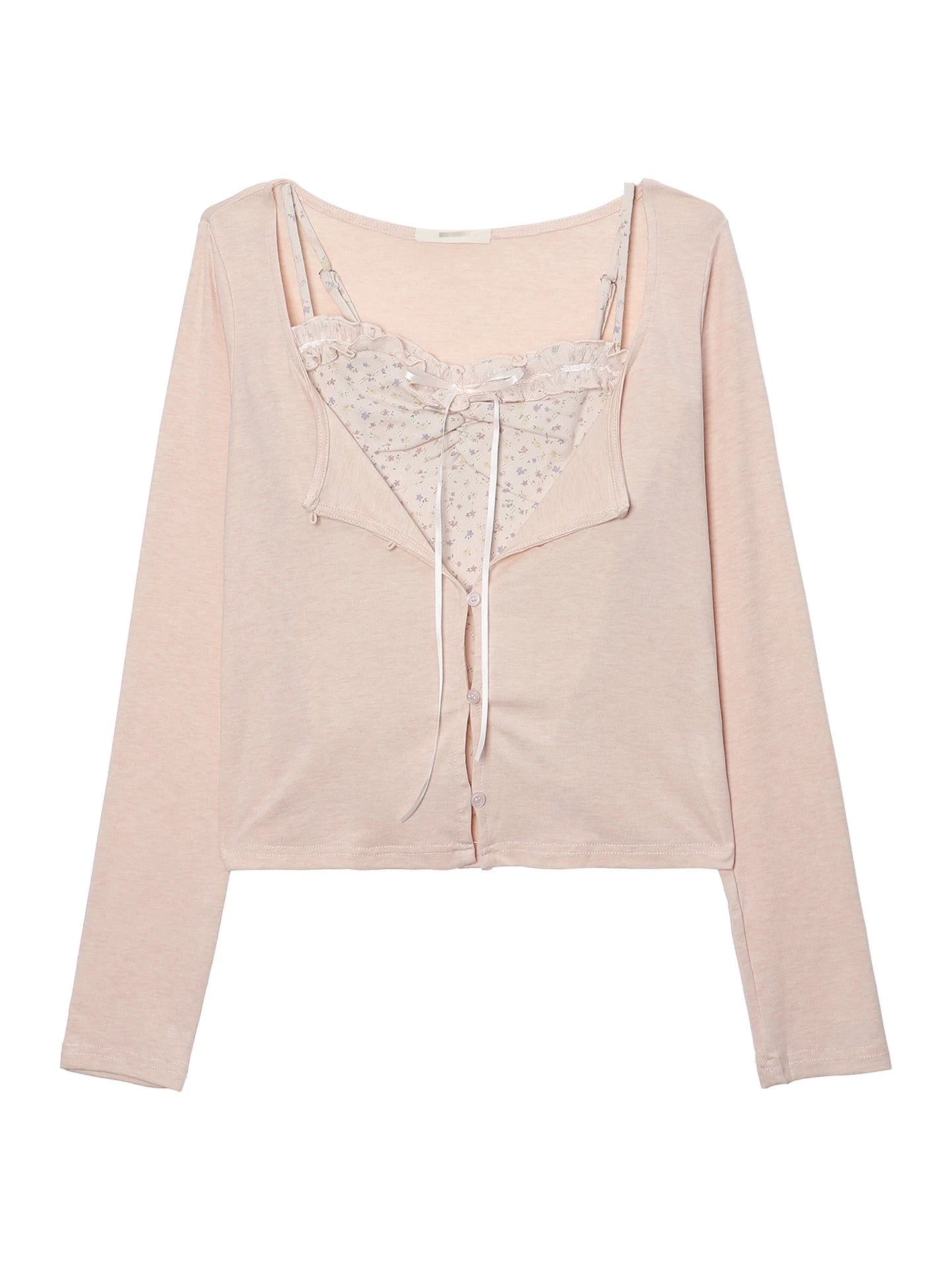 Pink Small Floral Long Sleeve Top product photo 3