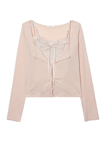 Pink Small Floral Long Sleeve Top product photo 3