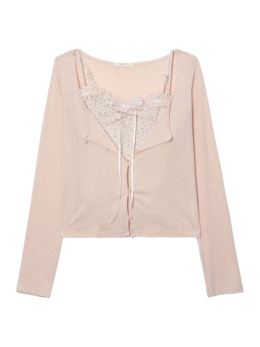 Pink Small Floral Long Sleeve Top product photo 3