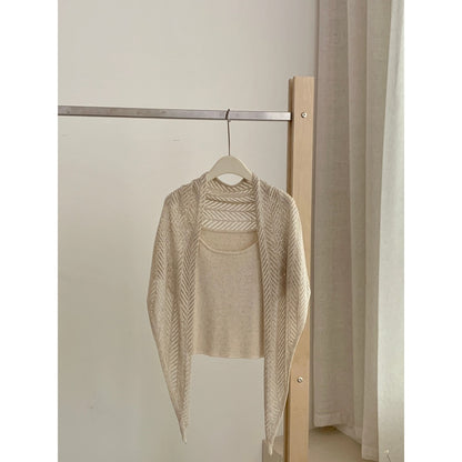 Beige French Layering Cardigan Top product photo 3