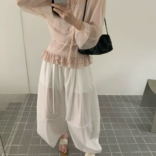 Pink Sheer Long Sleeve Top product photo 4