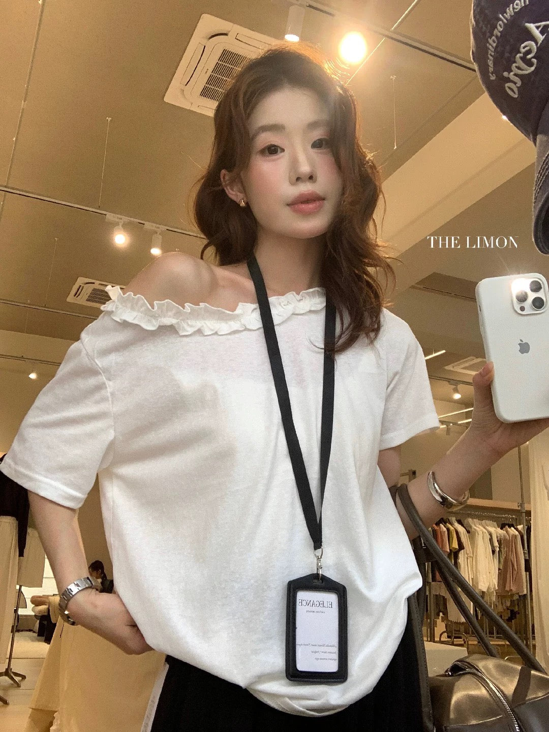 White Off Shoulder Short Sleeve Top product photo 4