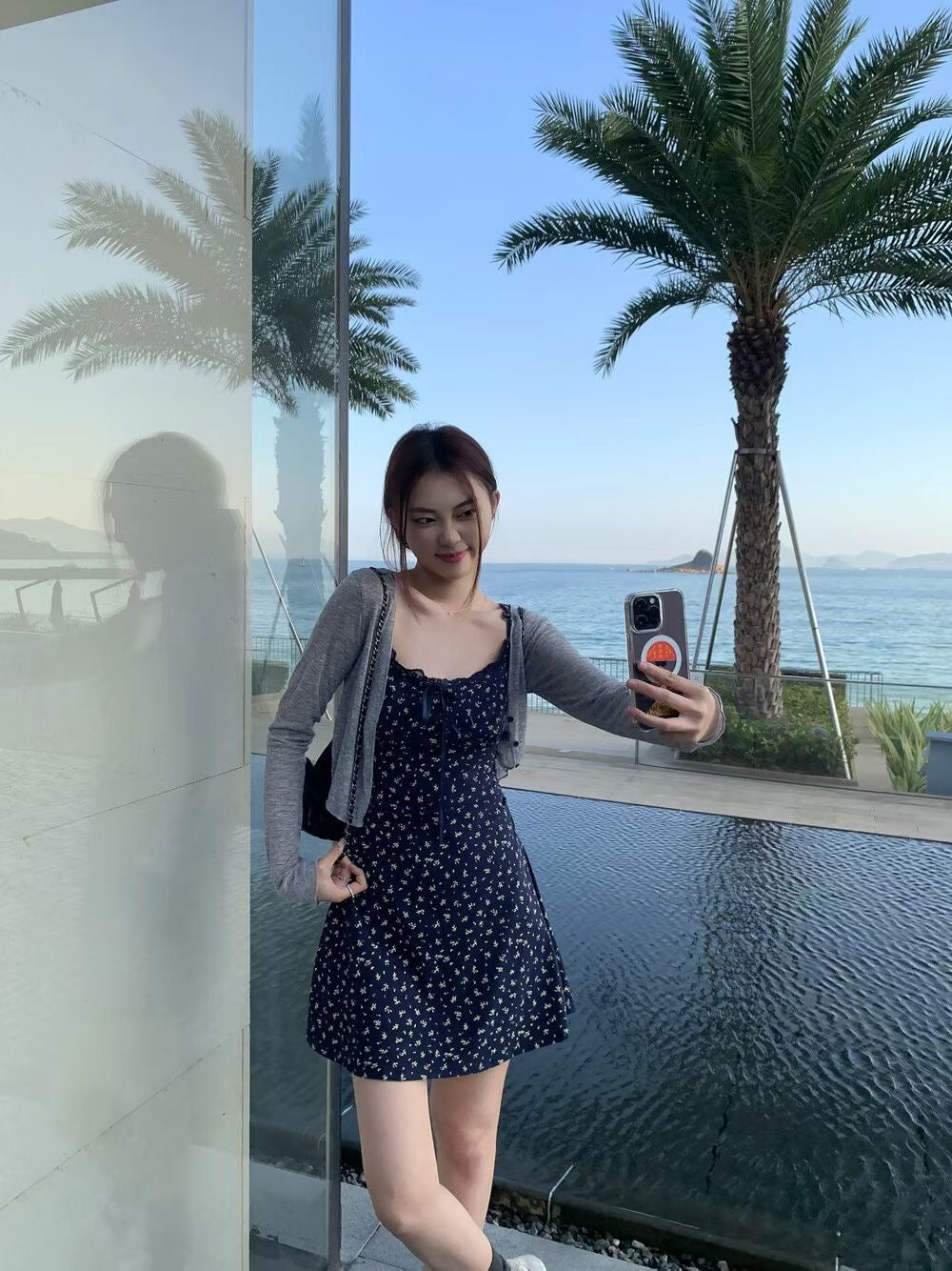 Gray and Navy Two Piece Dress Set product photo 4