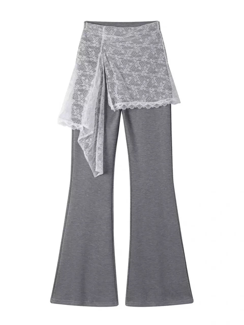 Gray Black Lace Wide Leg Pants product photo 5