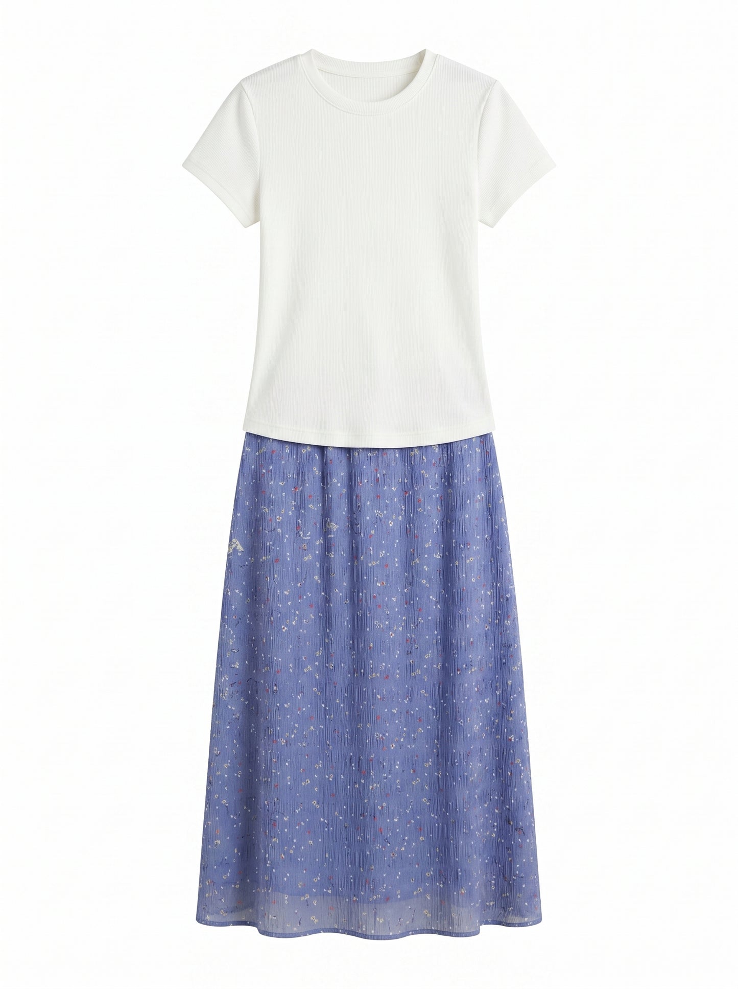 White and Purple Two Piece Dress Set product photo 5