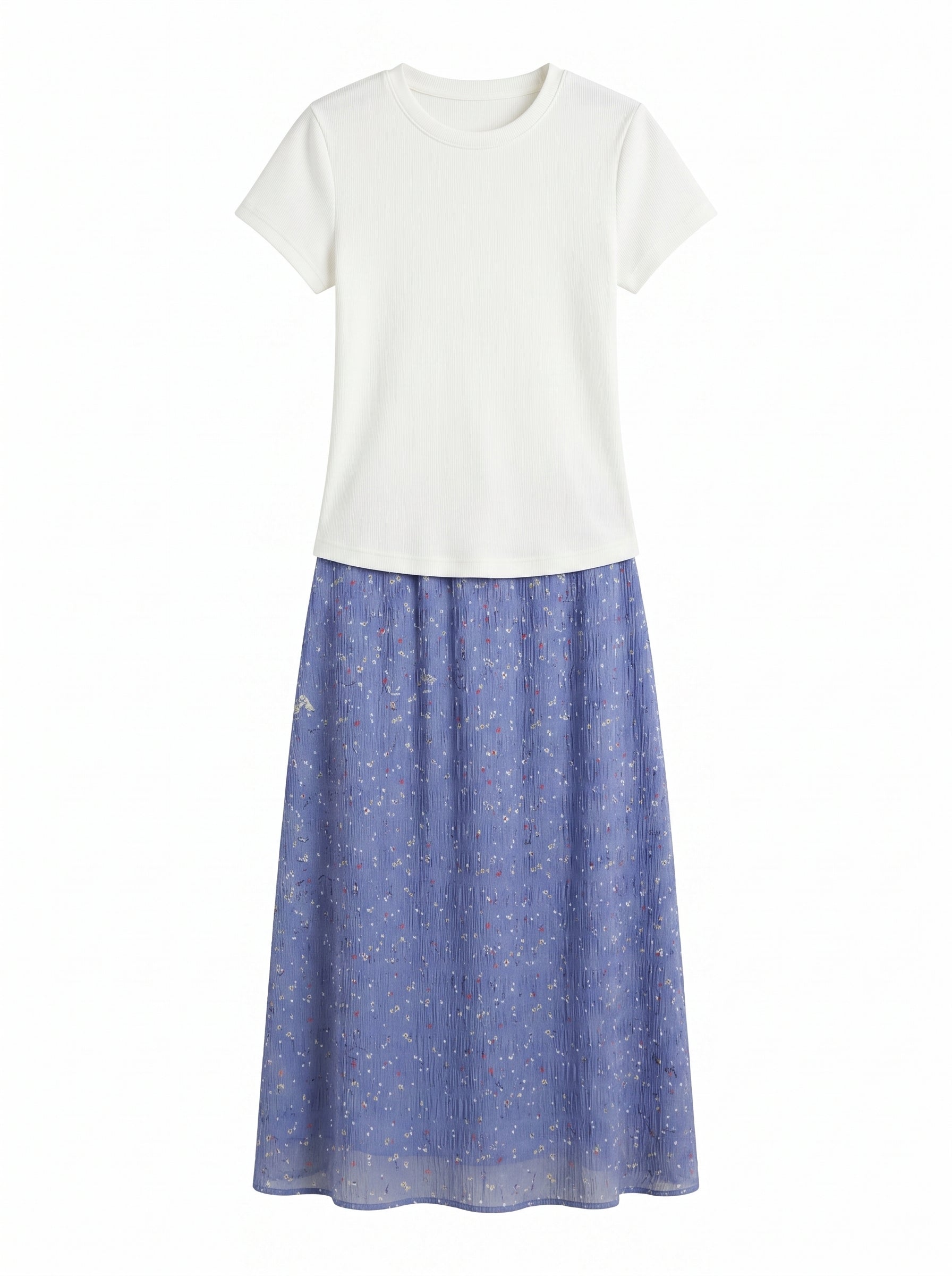 White and Purple Two Piece Dress Set product photo 5