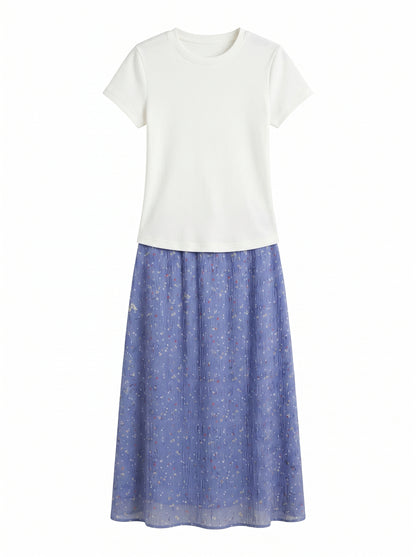 White and Purple Two Piece Dress Set product photo 5