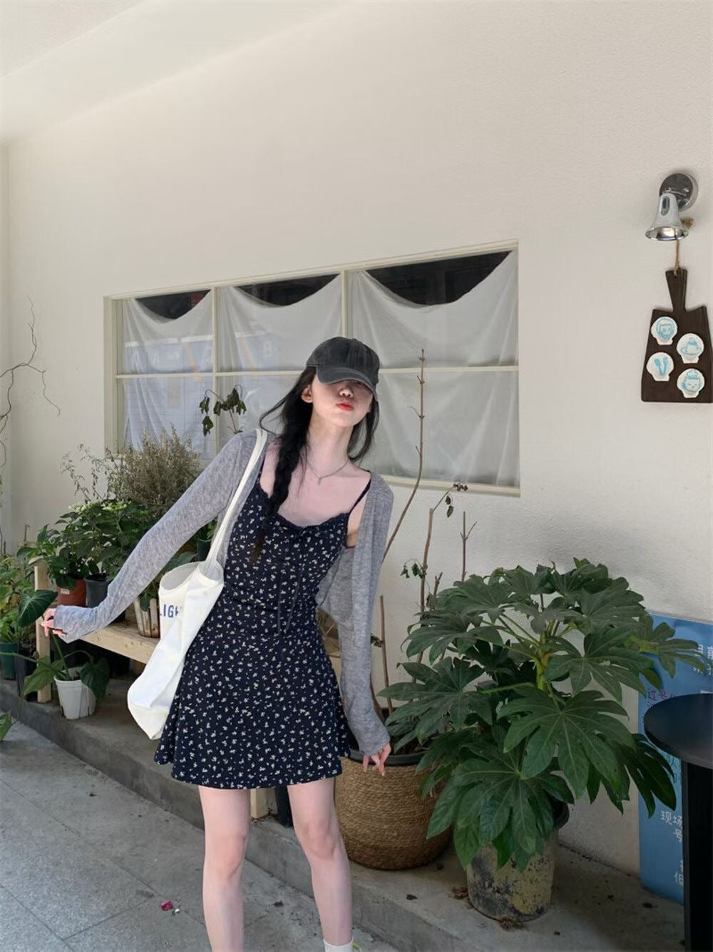 Gray and Navy Two Piece Dress Set product photo 6