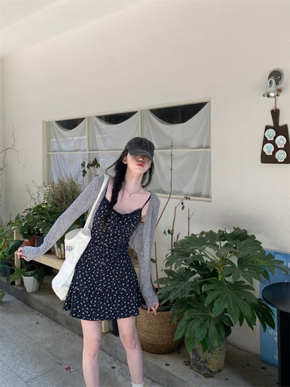 Gray and Navy Two Piece Dress Set product photo 6