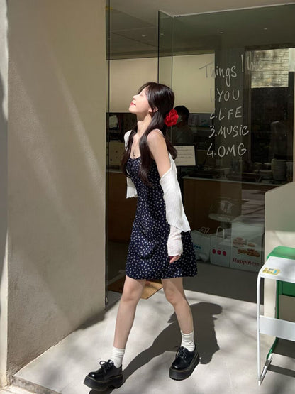White and Navy Two Piece Dress Set product photo 8