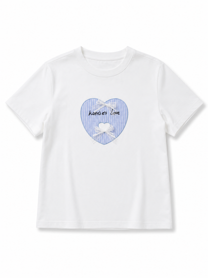 Korean Sweetheart Ribbon Baby Tee