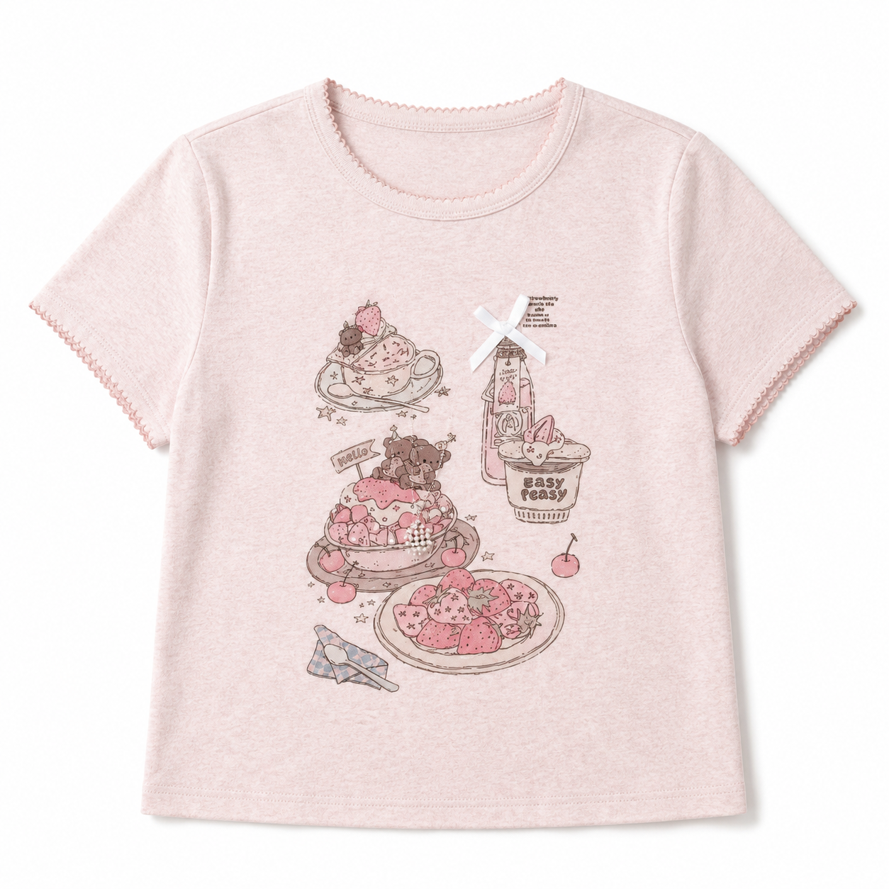 Sunday Cafe Strawberry Lace Top