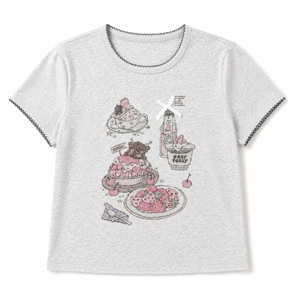 Sunday Cafe Strawberry Lace Top