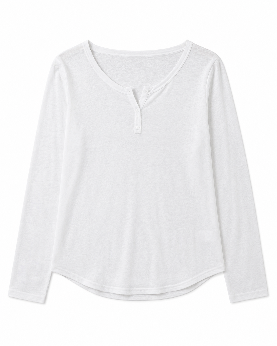 White Minimal Long Sleeve Top
