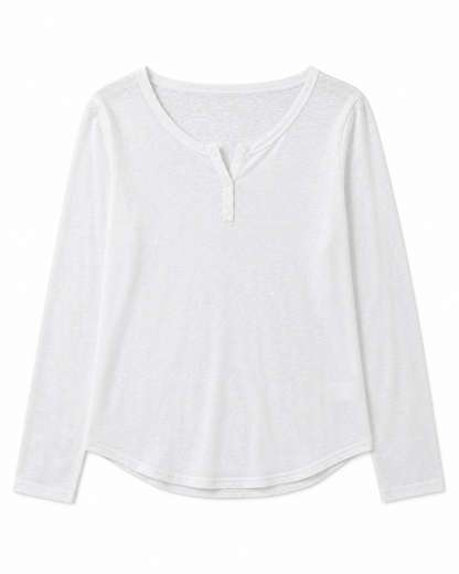 White Minimal Long Sleeve Top