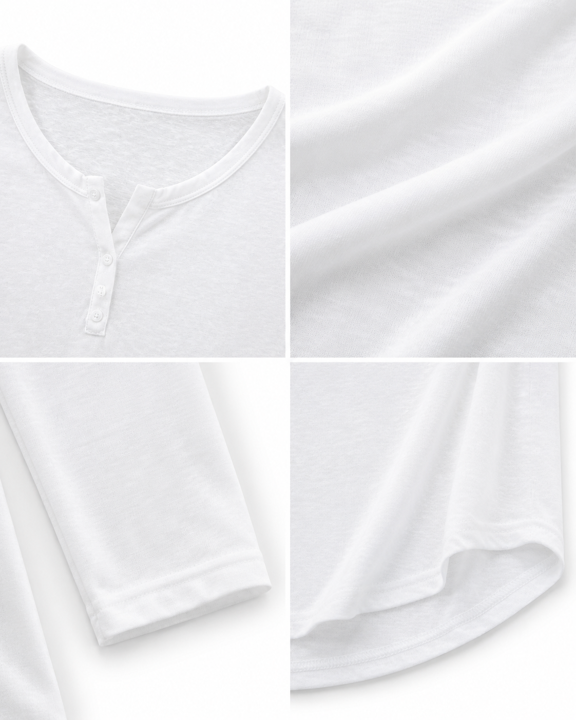 White Minimal Long Sleeve Top