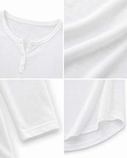White Minimal Long Sleeve Top