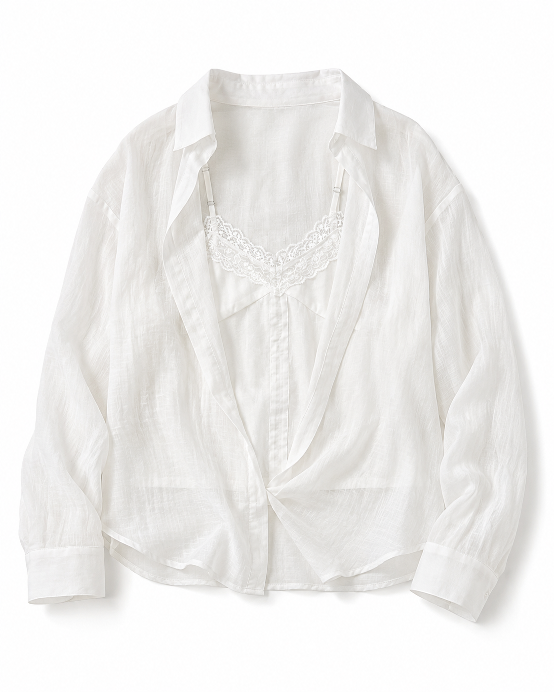 Korean Style Sheer White Shirt