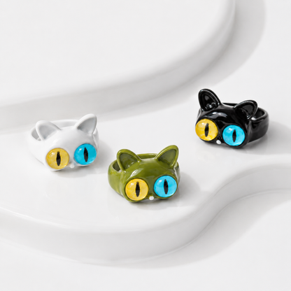Odd-Eye Cat Statement Ring