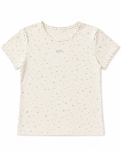 Korean Tiny Floral Short Sleeve Tee