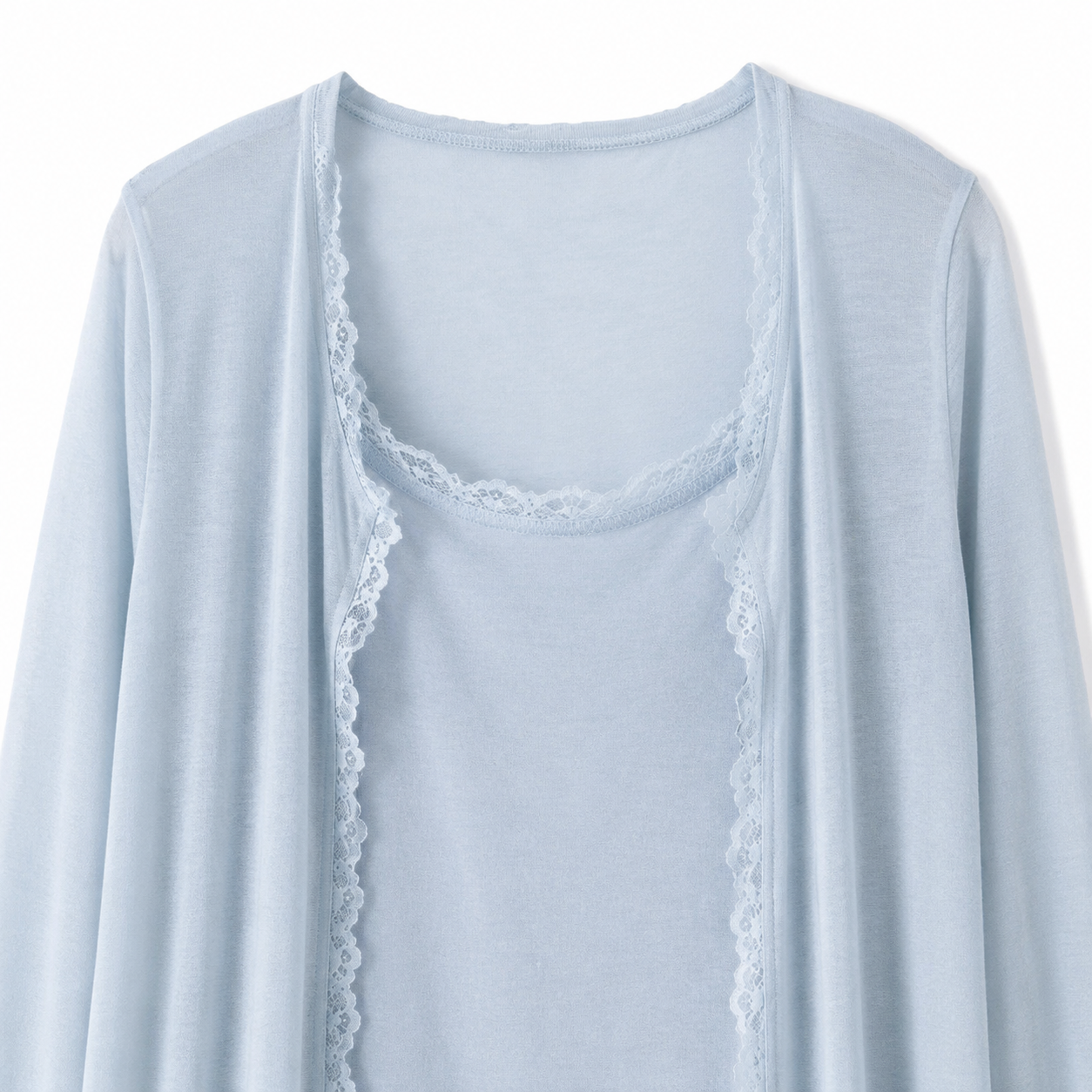 Light Blue Lace Cami & Bolero Three-Piece Skirt Set