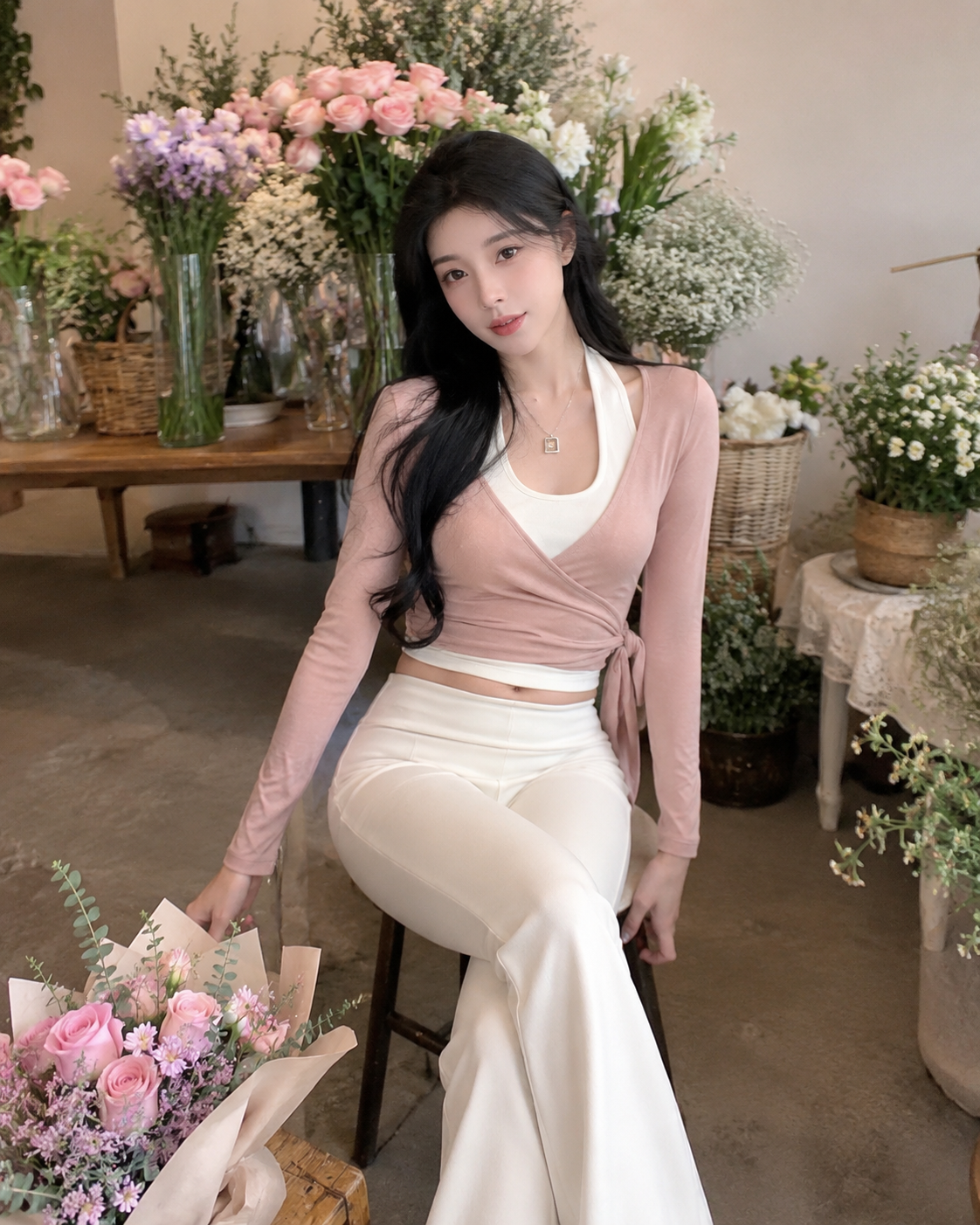 Blush Ballet Wrap Lounge Set