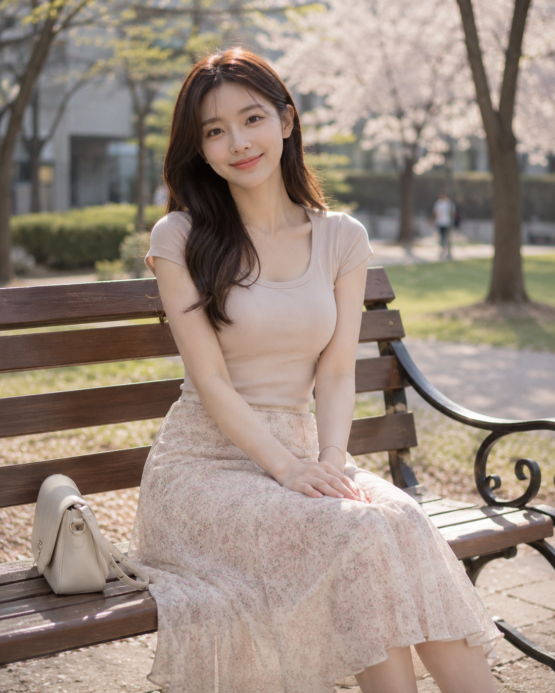 Soft Floral Tee & Mesh Midi Skirt Set