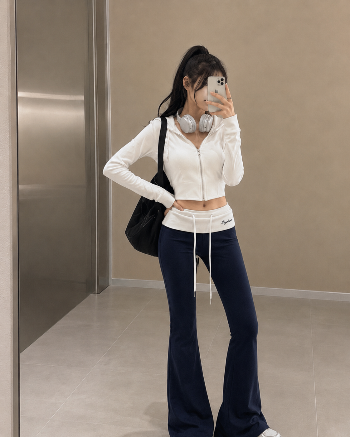 Navy Wide Leg Pants