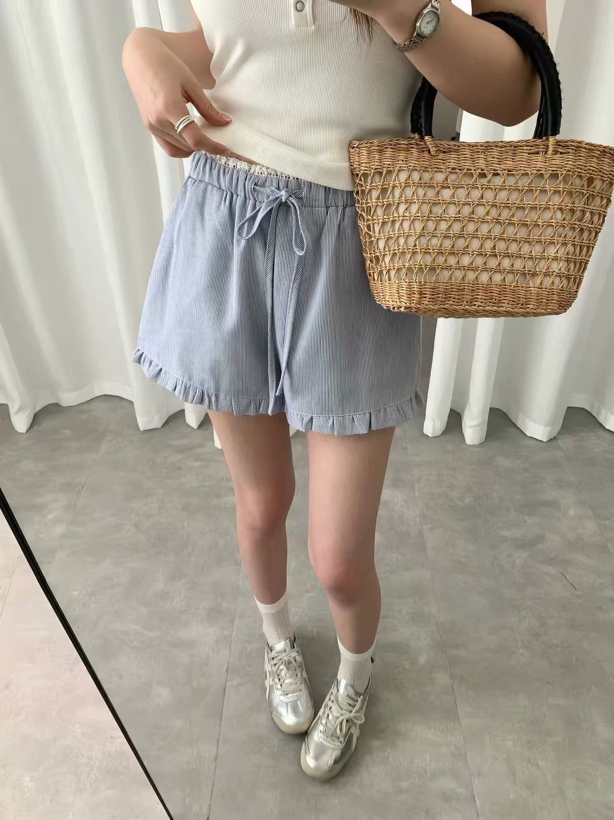 Soft Ruffle Hem Summer Shorts