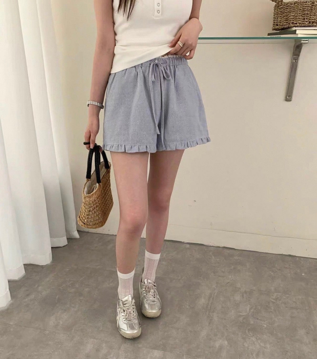 Soft Ruffle Hem Summer Shorts