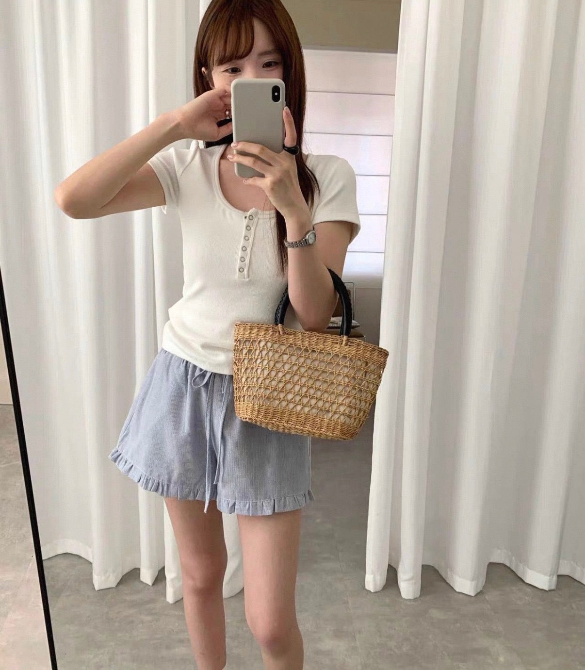 Soft Ruffle Hem Summer Shorts