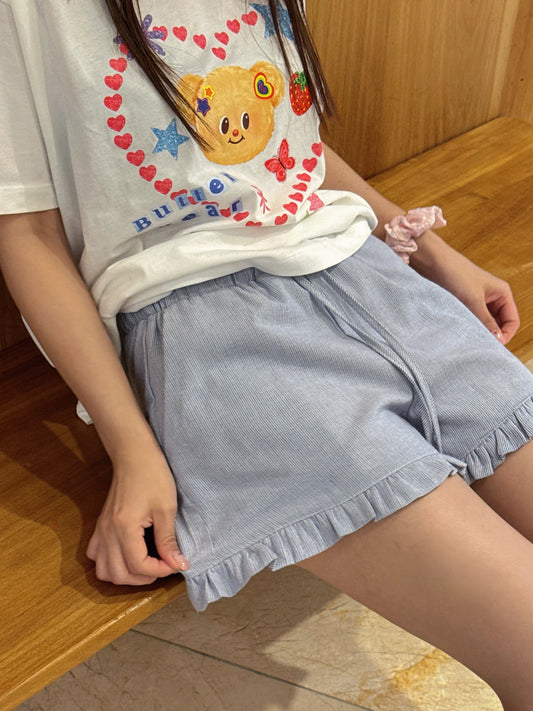 Soft Ruffle Hem Summer Shorts