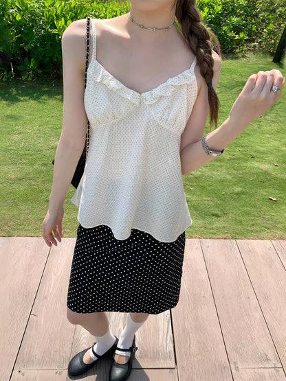 Polka Dot Ruffle Cami Top