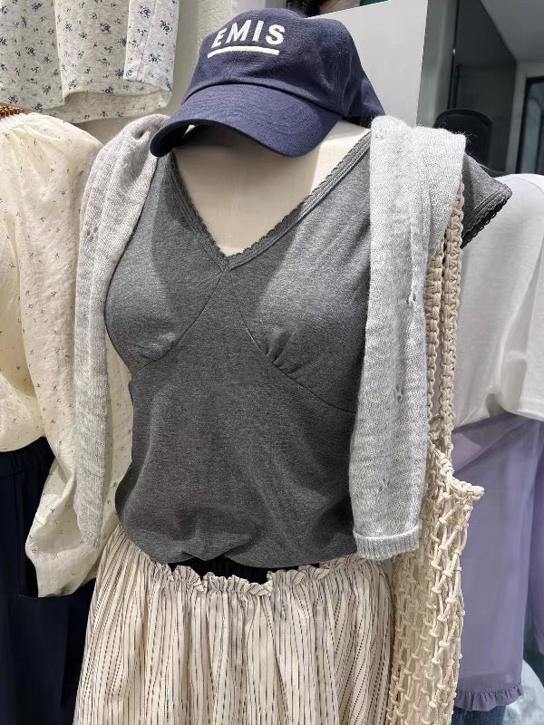 Korean Casual V-Neck Top