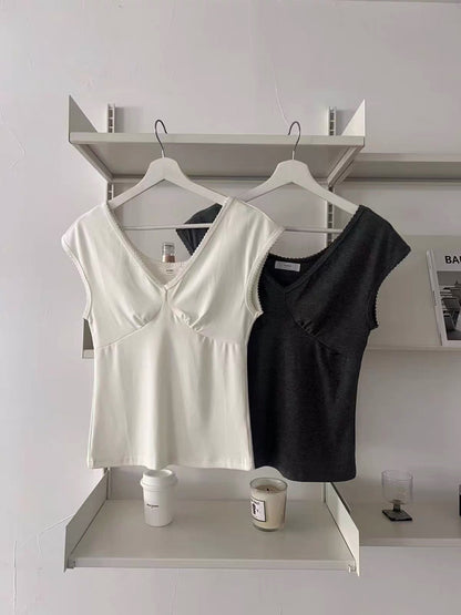 Korean Casual V-Neck Top