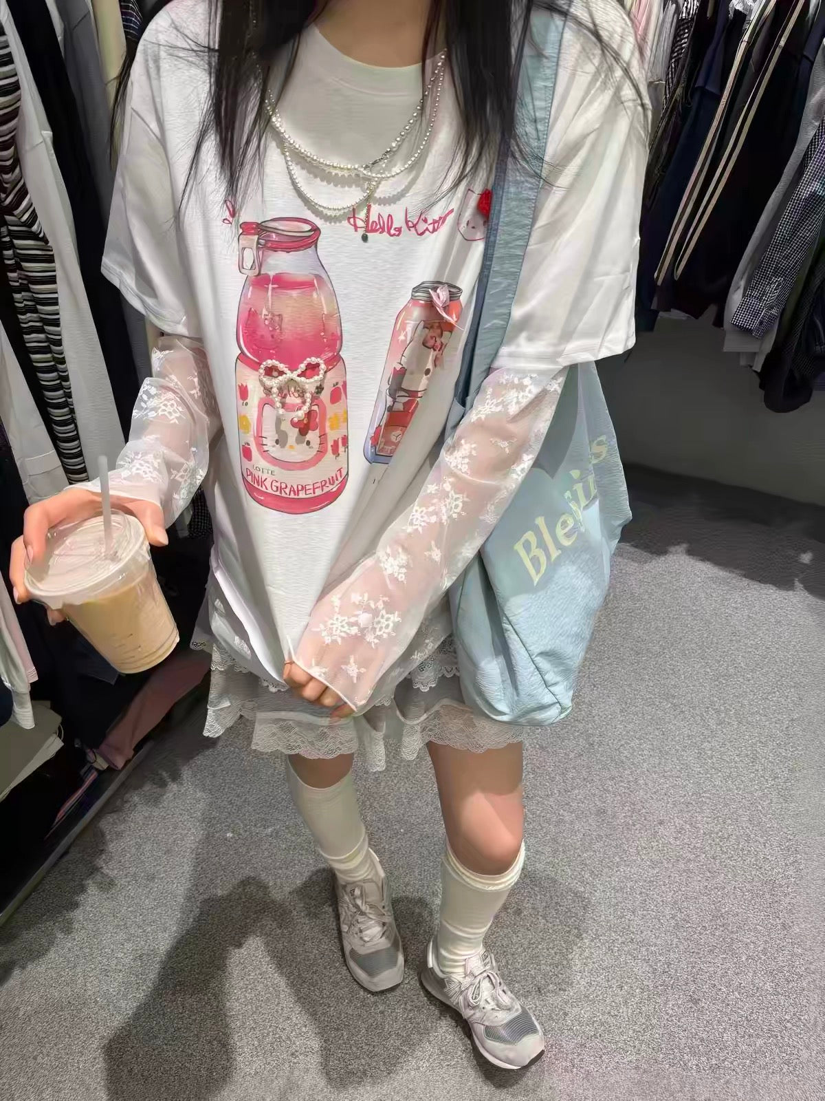 Romantic Kitty Print Tee