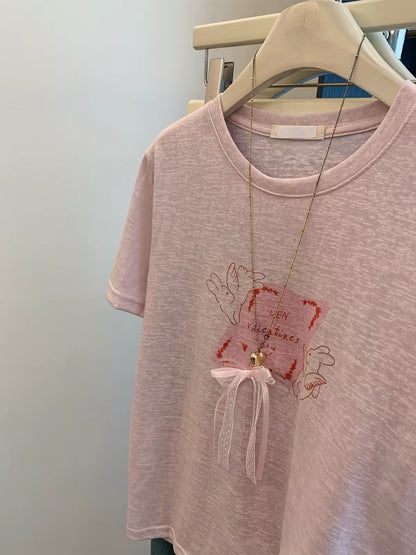 Sweet Ribbon Print T-Shirt